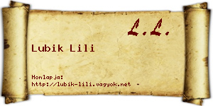 Lubik Lili névjegykártya