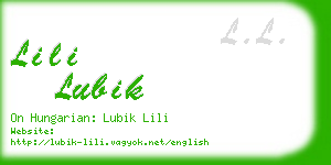 lili lubik business card